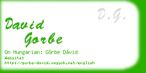 david gorbe business card