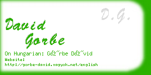 david gorbe business card